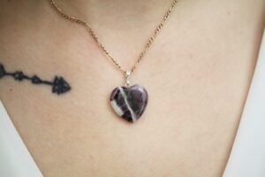 Ametyst wisiorek serce sklep online