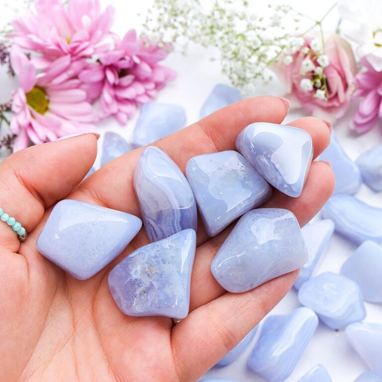 Agat blue lace - koronkowy polerowana bryłka