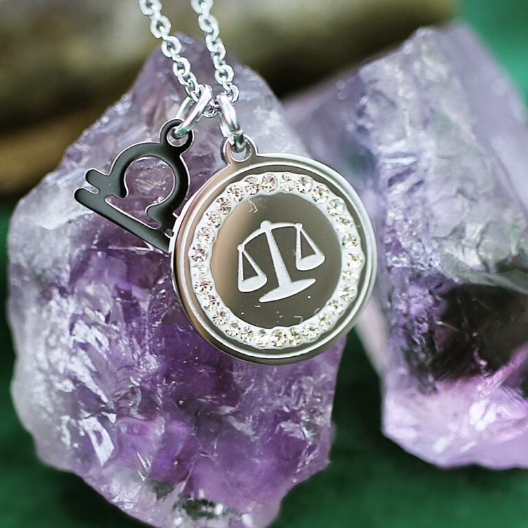 Naszyjnik WAGA znak zodiaku stal chirurgiczna kolor srebrny