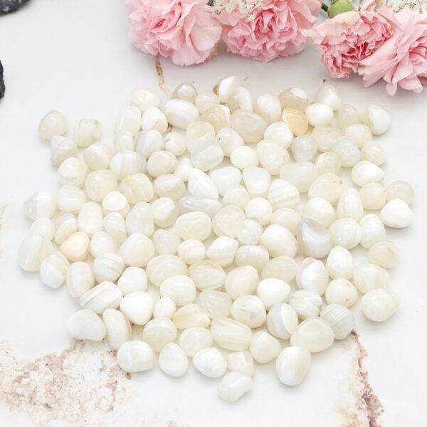 agat biały polerowany bryłka online sklep kamienie naturalne