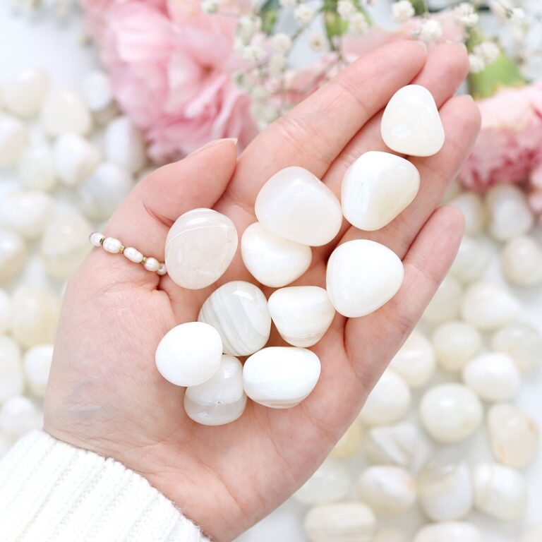 agat biały Artsento bryłka polerowana online sklep