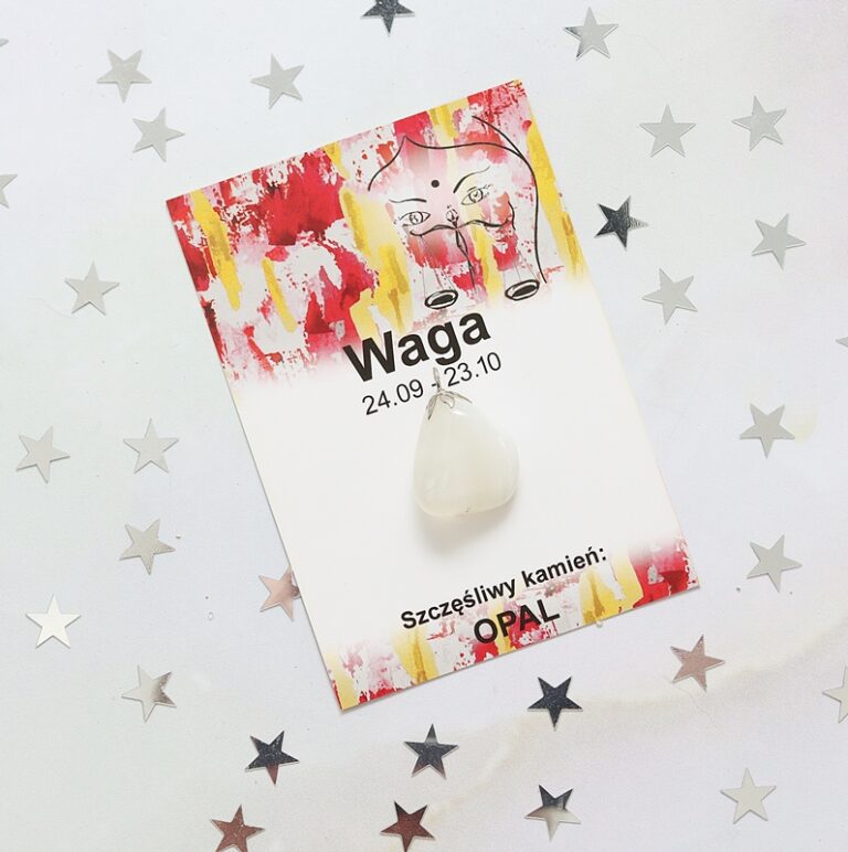 Szczęśliwy kamień dla WAGA wisiorek opal