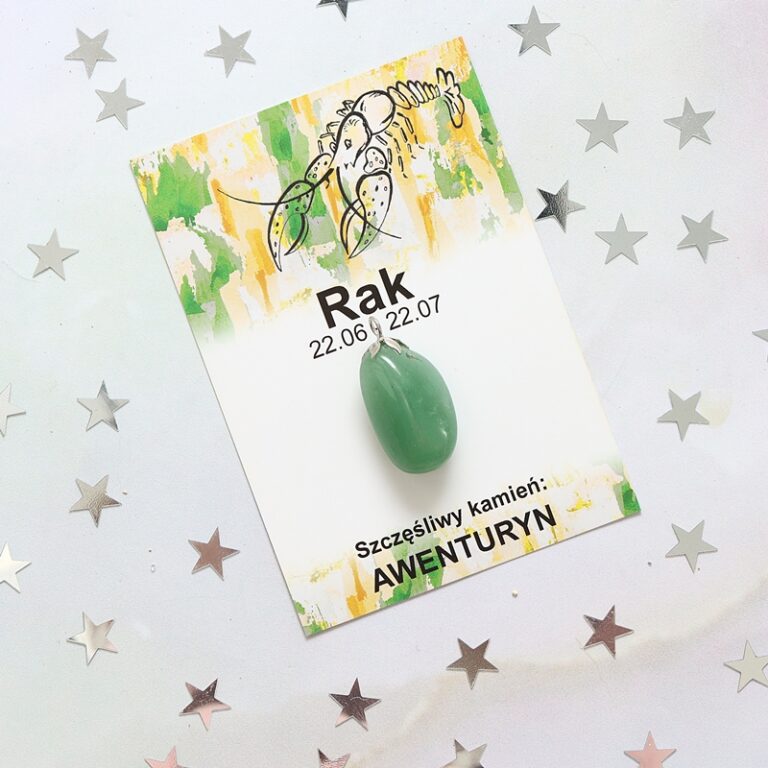 Szczęśliwy kamień dla RAK wisiorek awenturyn
