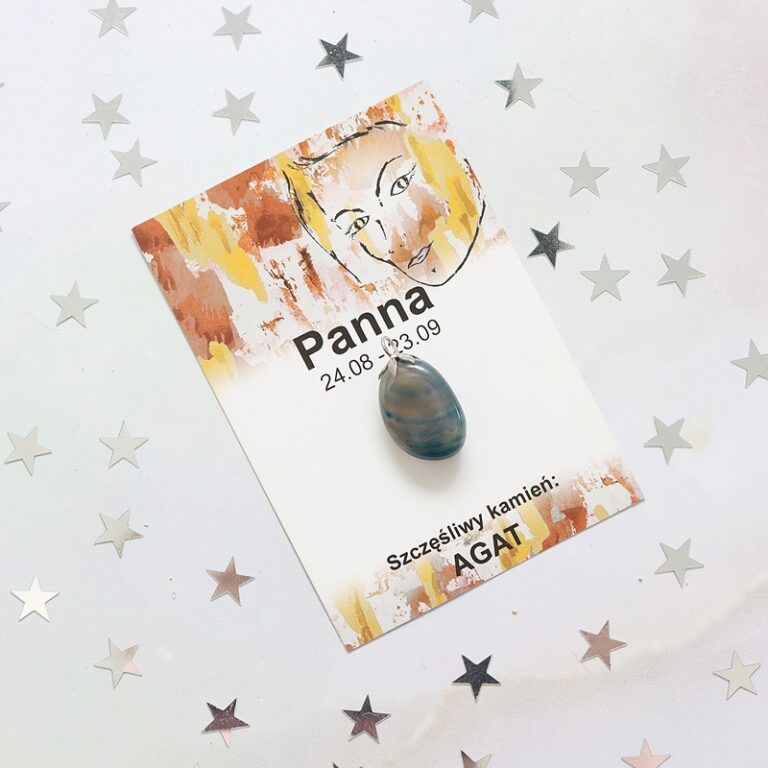 Szczęśliwy kamień dla PANNA wisiorek agat