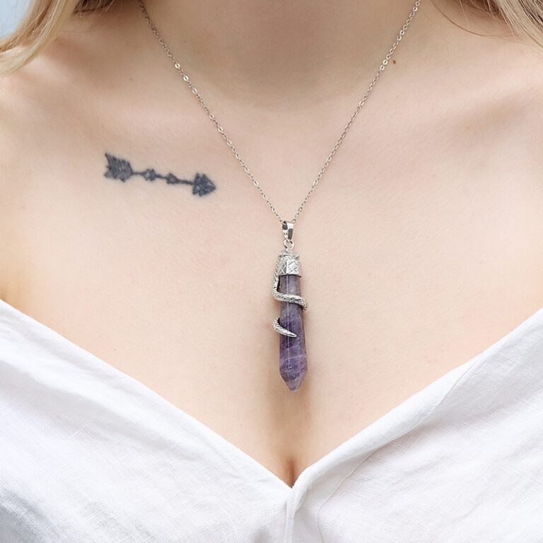 ametyst zawieszka szpic wąż Artsento naturalne kamienie online