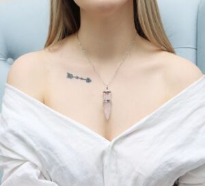 kwarc różowy zawieszka nabój Artsento