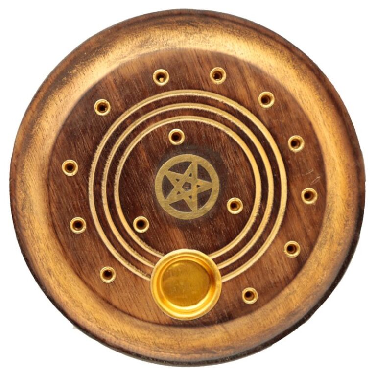 Okrągła podstawka pod kadzidełko pentagram 10cm