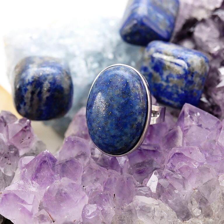 Pierścionek regulowany lapis lazuli