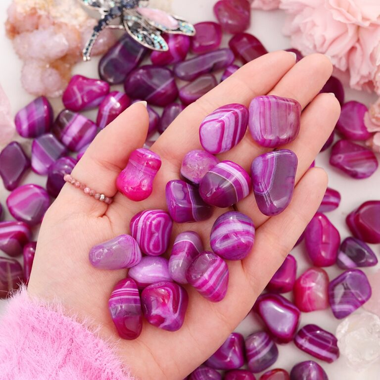 Agat różowy polerowany bryłka