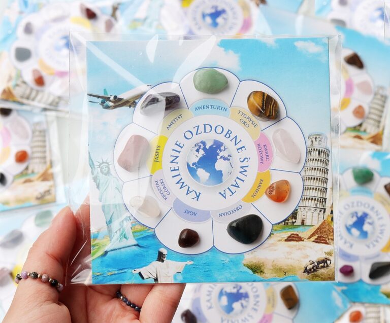 Kamienie ozdobne ŚWIATA - zestaw 9 kryształów