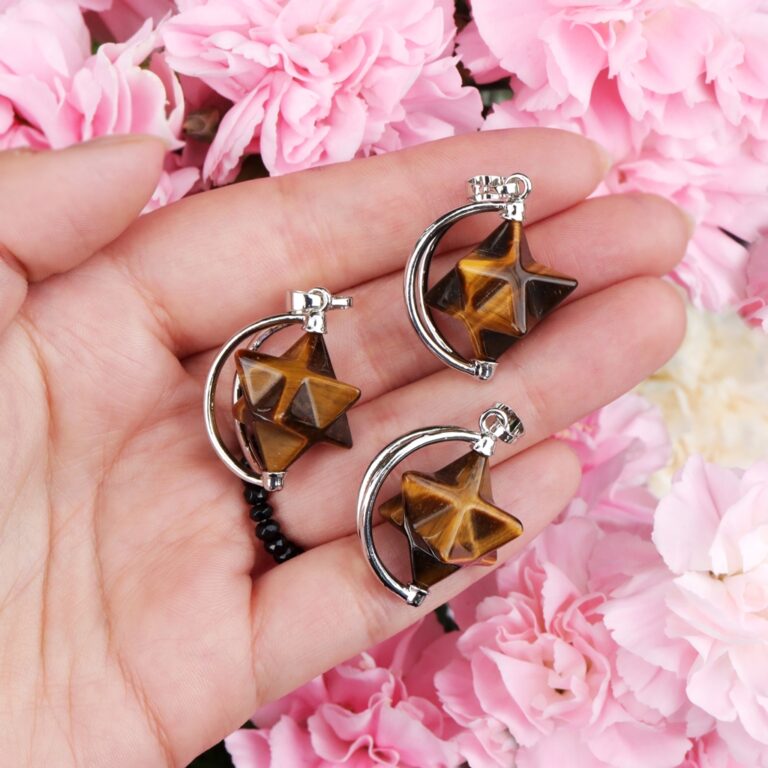 Tygrysie oko wisiorek zawieszka gwiazda Merkaba