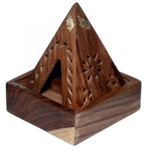 Drewniane pudełko na kadzidełka - piramidka