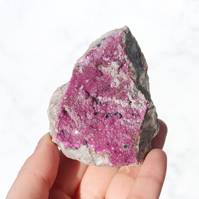 Kalcyt kobaltowy z malachitem