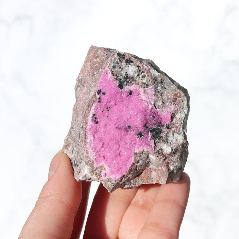 Kalcyt kobaltowy z malachitem