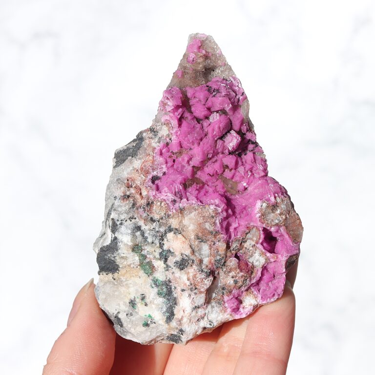 Kalcyt kobaltowy z malachitem