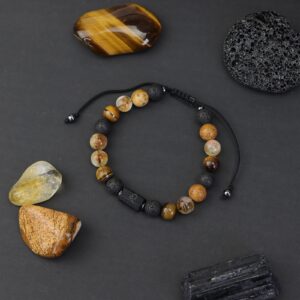 Bransoletka zodiakalna LEW – męska bransoletka z kamieni naturalnych