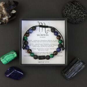Bransoletka zodiakalna SKORPION – męska bransoletka z kamieni naturalnych