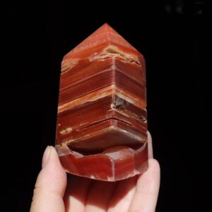Karneol obelisk wieża point 8cm 198gram - kamień pasji i mocy